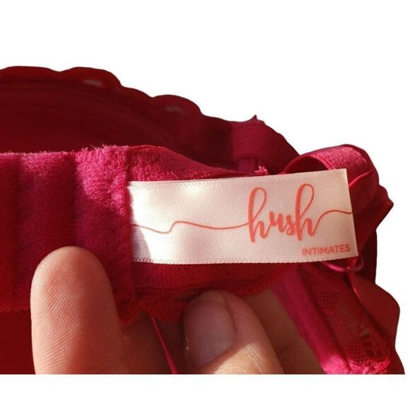 Women's Push Up 38C Pink Sexy Lace Overlay Hot Pink Push Up Demi Bra 38C NWOT - Picture 8 of 9